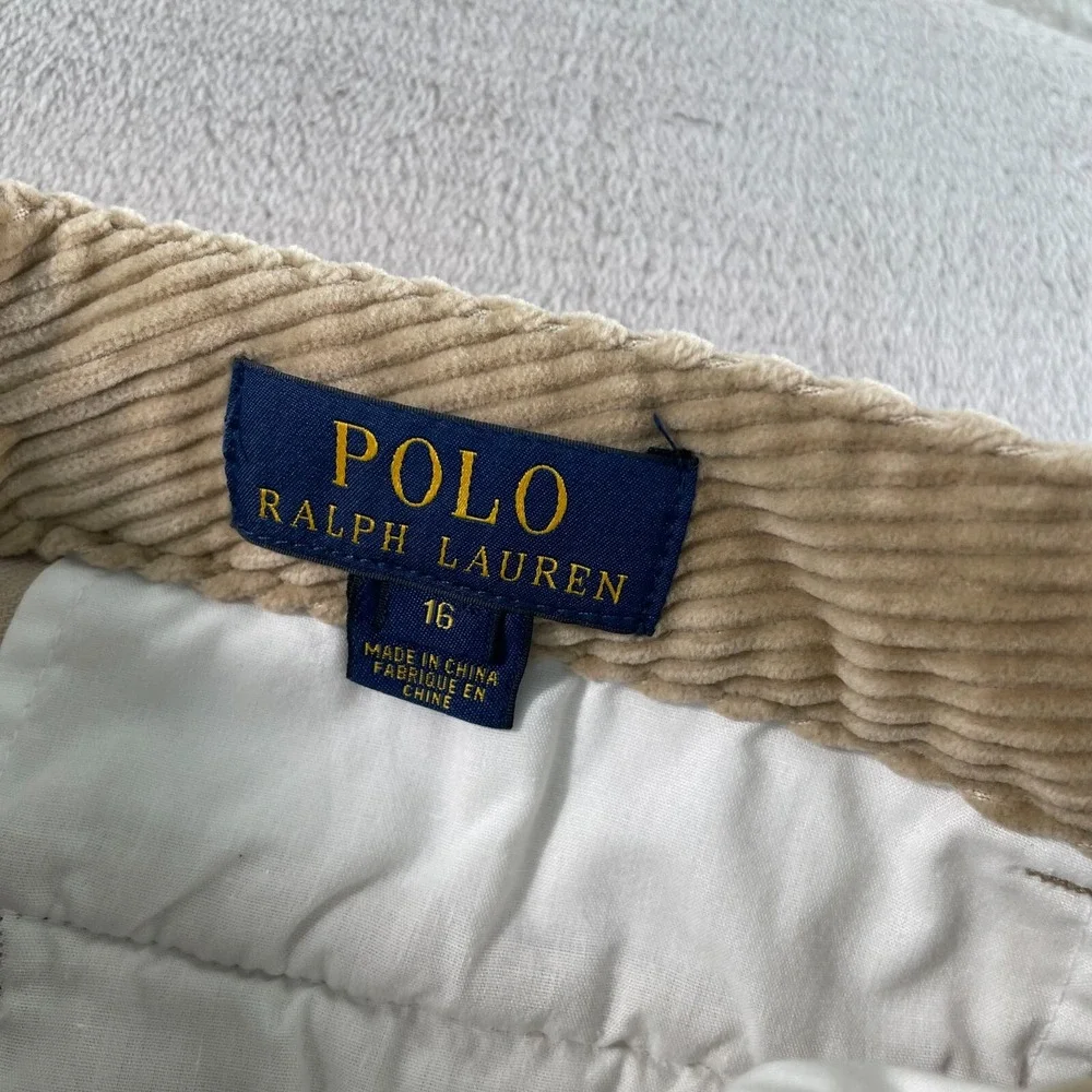 Polo Ralph Lauren Cord‎ Corduroy Pants Trousers Women 28x29 (Tag 16) Beige Pony